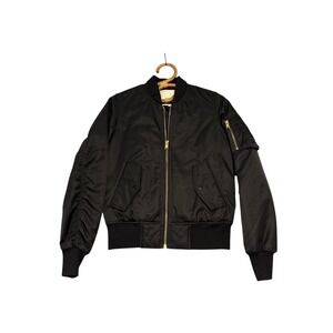 Aritzia | Wilfred Free | Classic Black Bomber Jacket Size XS